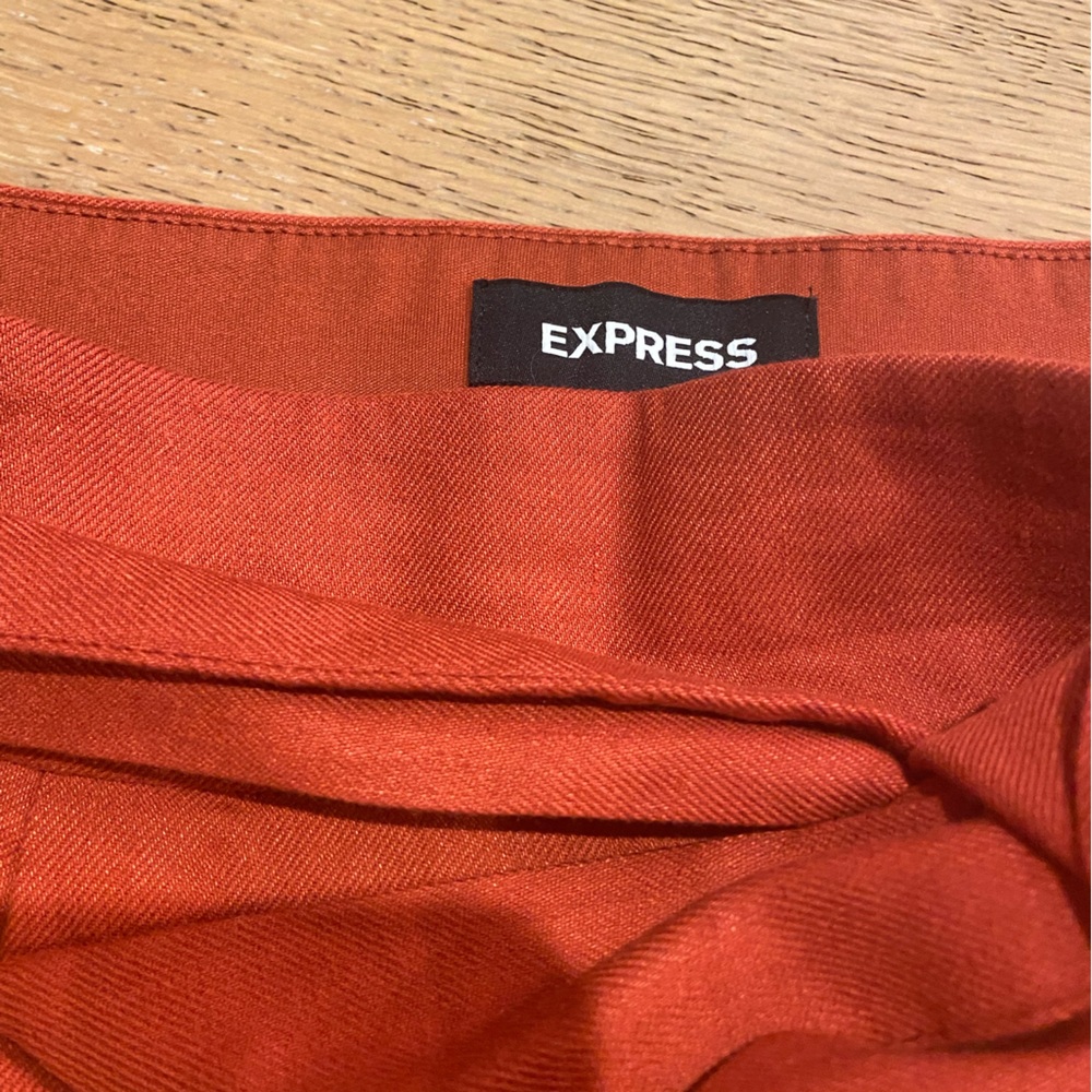 Express Linen Blend Texas Burnt Orange Shorts with Tie. Size 6 - Picture 4 of 5